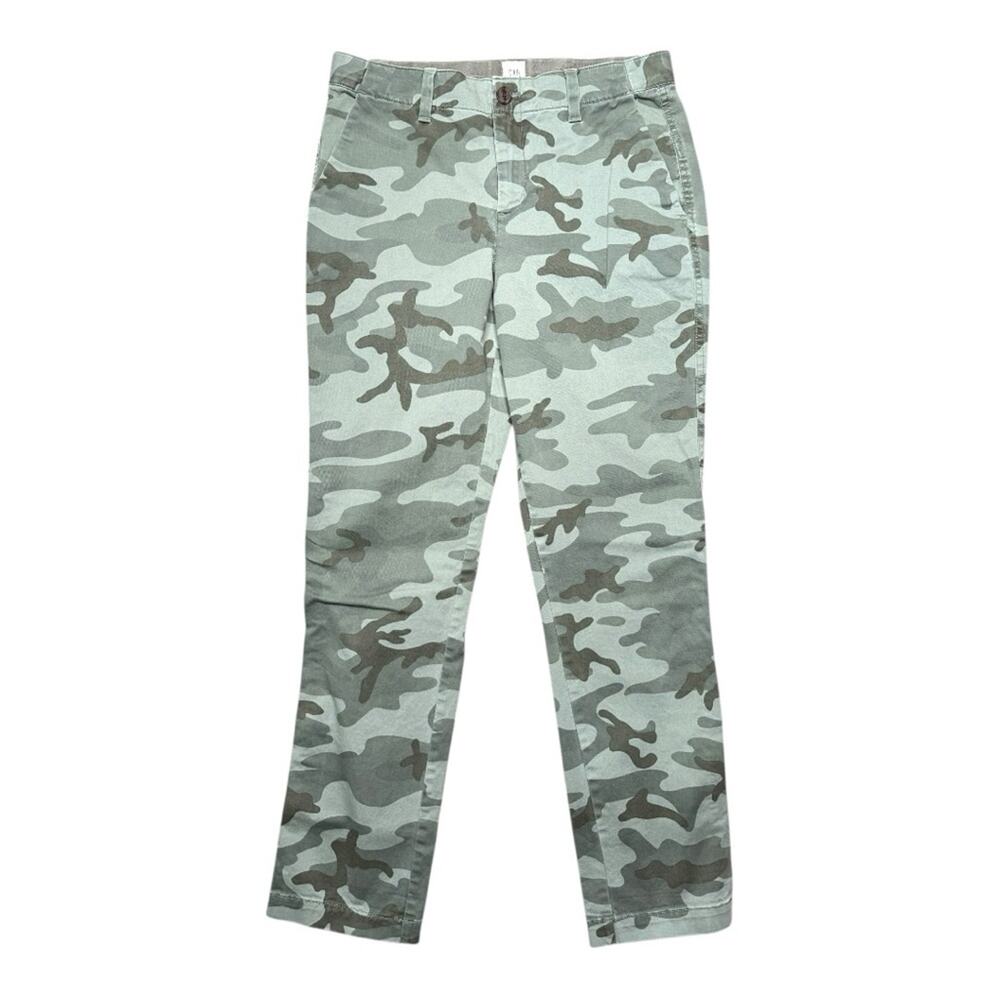 GAP Girlfriend Chino Pants Women’s Size 4 Light Green Camo